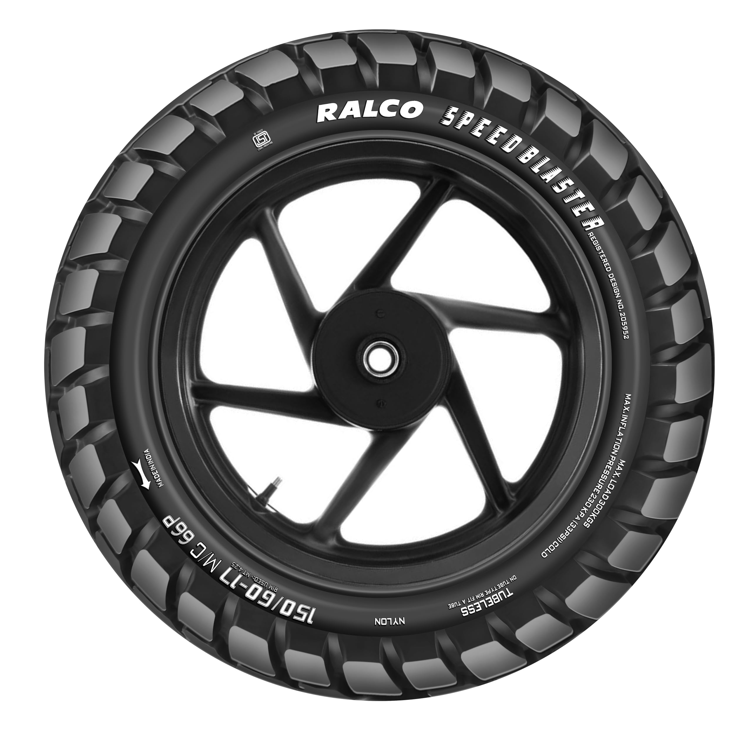 Ralco Speed Blaster 90/100-10 53J Tubeless Scooter Front & Rear