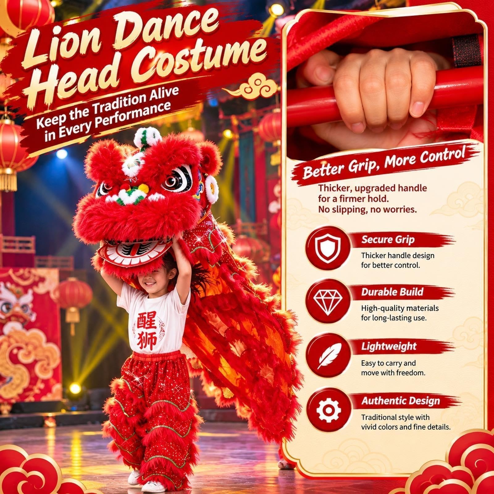 Löwen-Tanz-Maskottchen-Kostüm, traditionelles chinesisches Kostüm