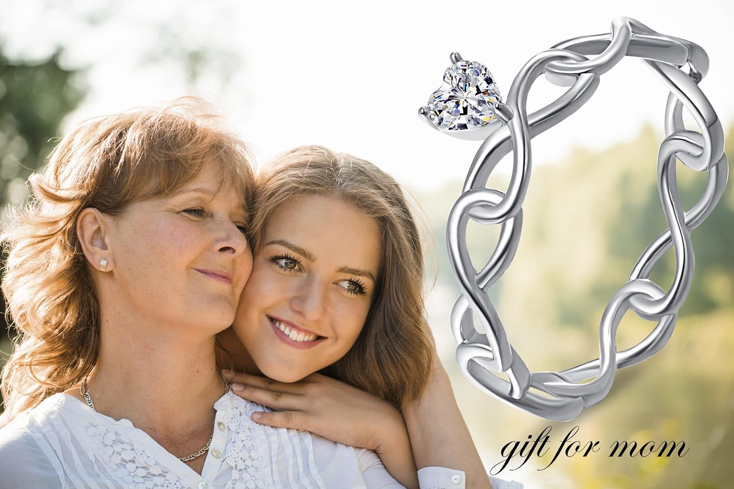 KINGWHYTE S925 Sterling Silver Ring Infinity Love Heart Rings Simple Band Rings for Women Size 7-9 - Image 4