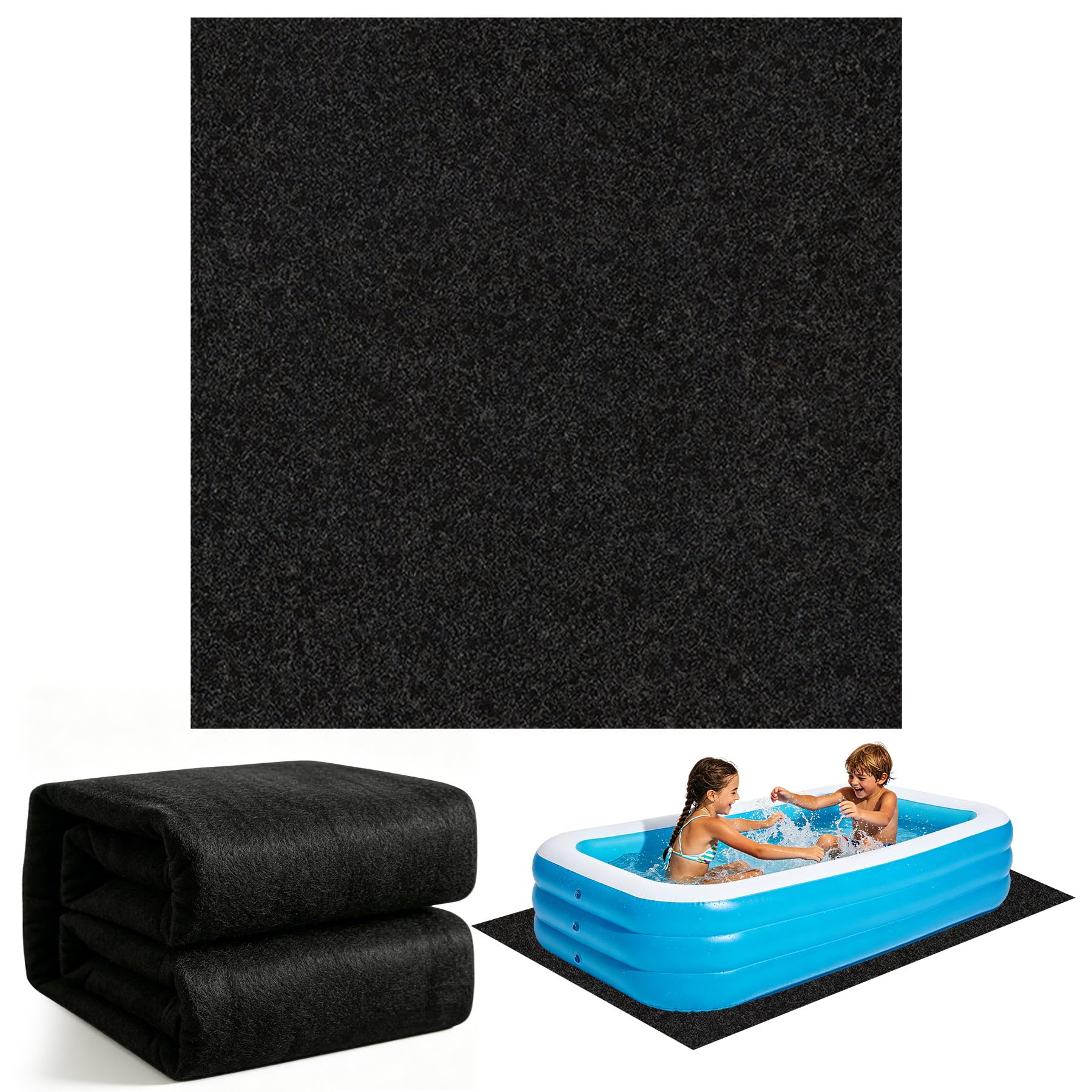 TZEKING Base de Piscina 4m Rectangular, Lona de Suelo en Geotextil 200g/m², Antideslizante y Absorbente para Piscinas Elevadas y Exteriores, Fácil de Colocar y Plegable para Jacuzzi