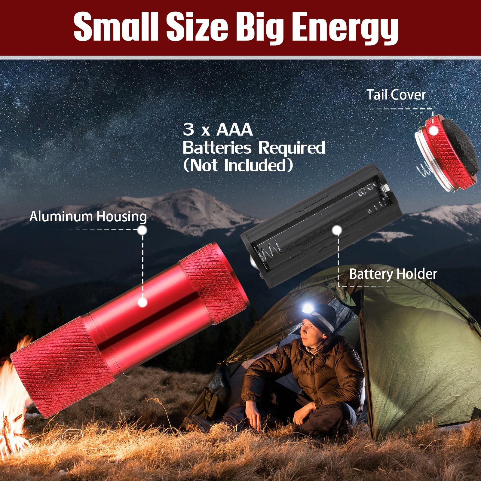 VIHOSE 32 mini linternas a granel, luz de flash de mano de aluminio brillante con cordón, pequeñas linternas LED para niños, lectura nocturna, emergencia, camping, senderismo, baterías no incluidas