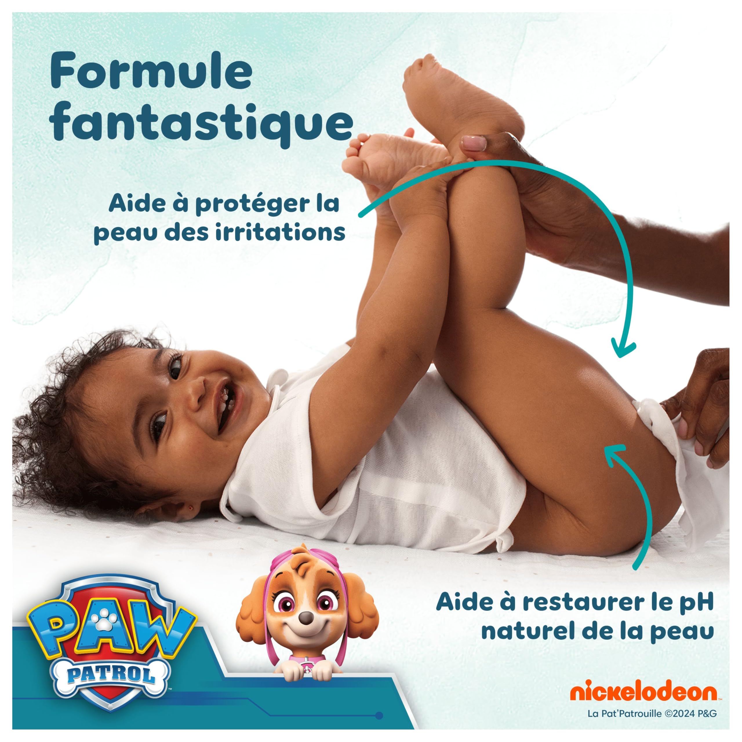 Pampers Harmonie Aqua, 432 Lingettes pour Bébé (9x48), Sans Plastique, Sans Parfum, Protection de la Peau Délicate Avec 99% D'Eau, Aide à restaurer le pH naturel de la peau - 4