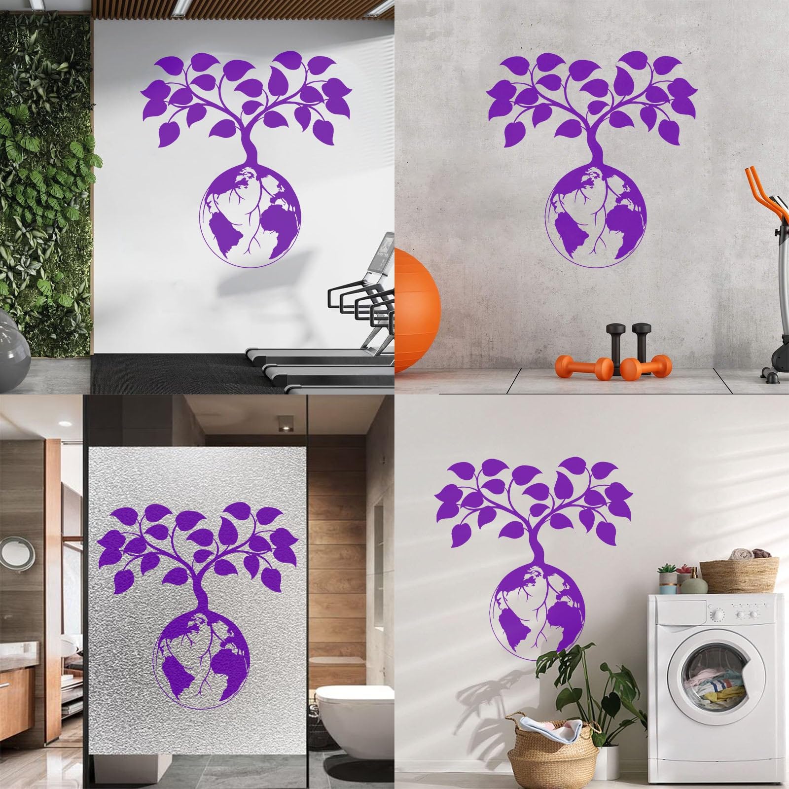 Natural World Art Wall Stickers Earth Tree Leaves Green Vinyl Family Wall Decal Living Room Decoration Removable Wallpaper Small - Image 4