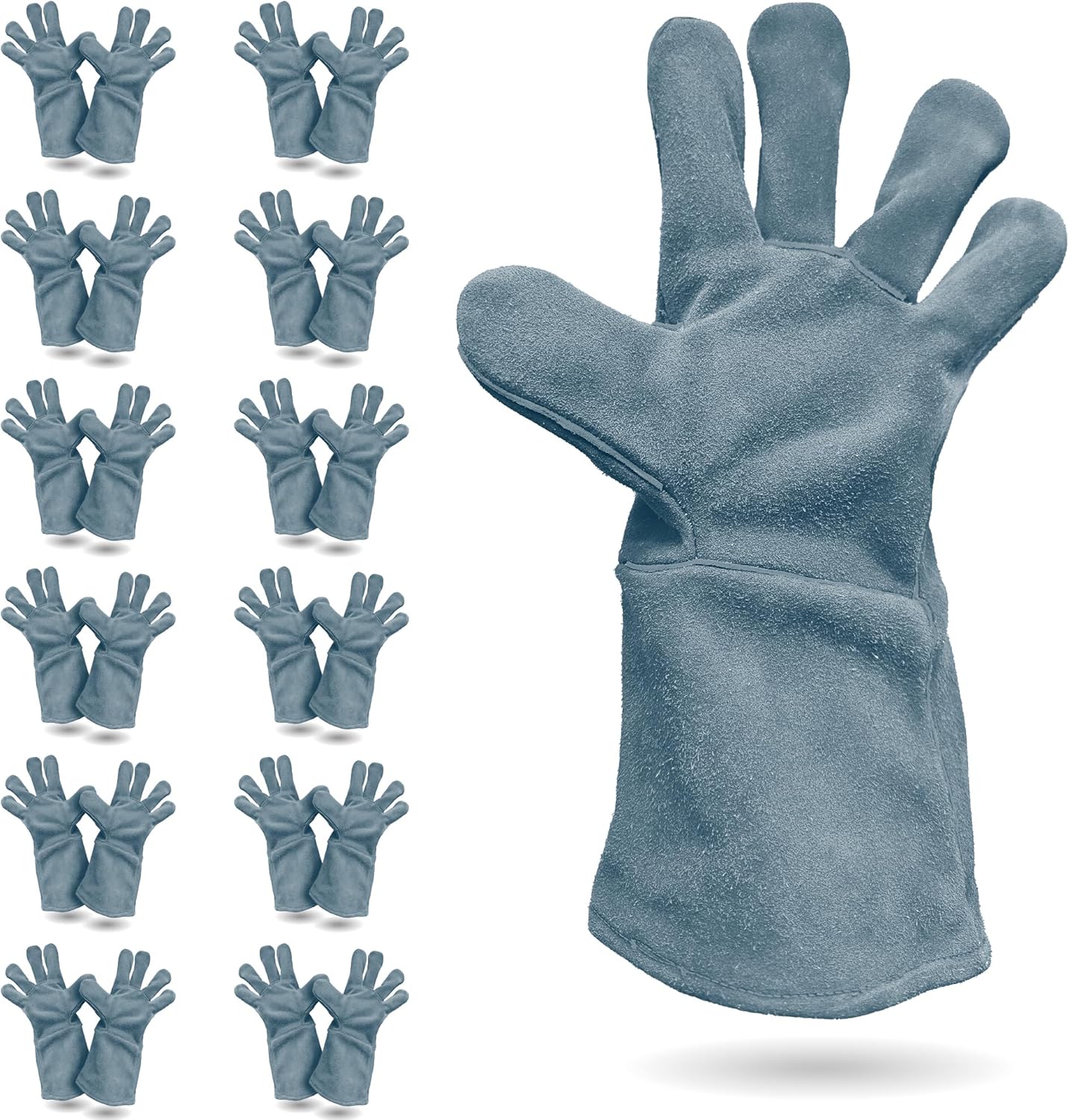 ABC PACK & SUPPLY Welding Gloves, Large. Heavy Duty Welted & Lined Mechanix Leather Gloves with Wing Thumb