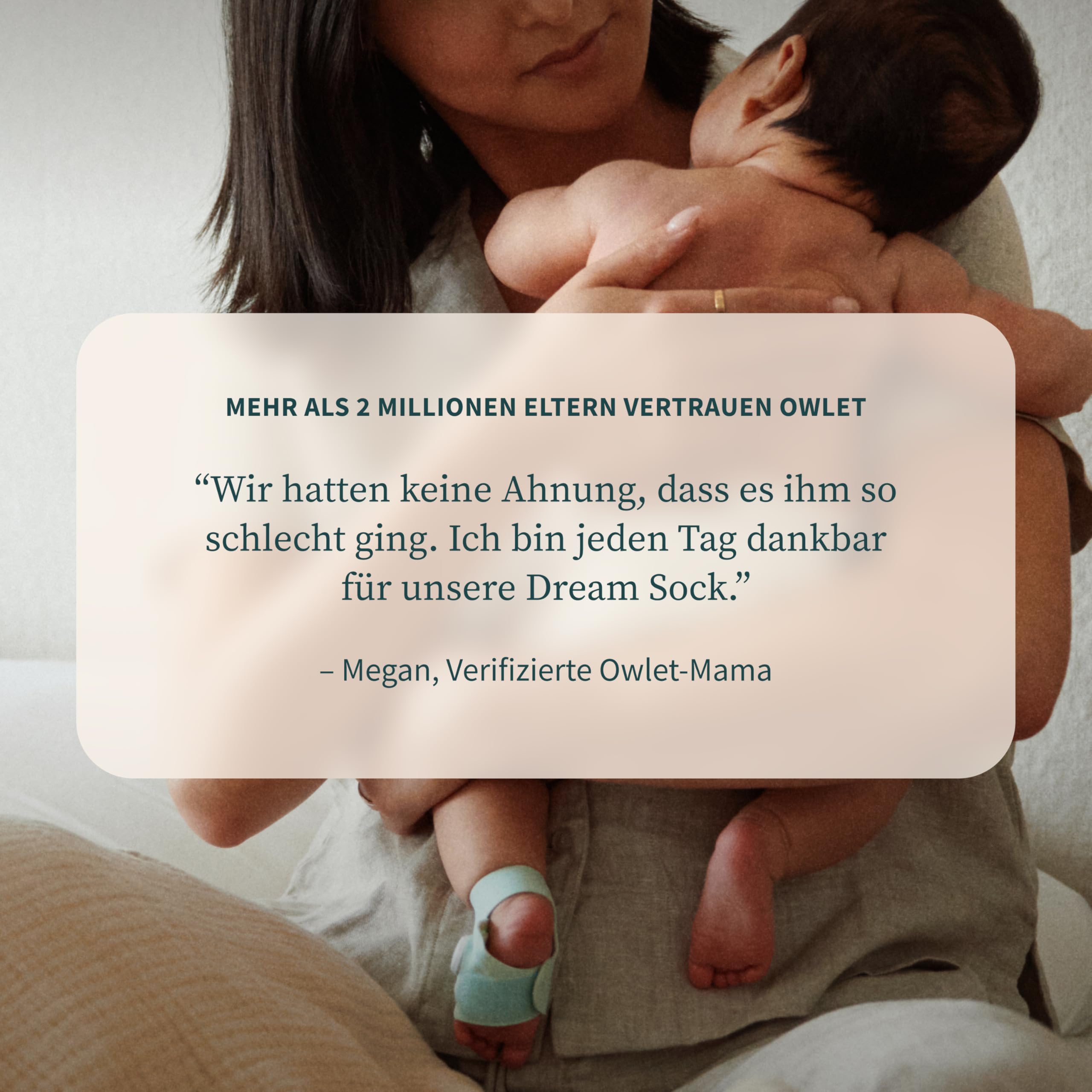 Owlet Dream Sock Mint – Smarte Babyüberwachung mit App, Schlaftracking & Benachrichtigungen 0–18 Monate