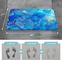 Vista 2 de Gibelle Alfombra de baño súper absorbente, de secado rápido, delgada, para debajo de la puerta, antideslizante, parte trasera de goma, para frente