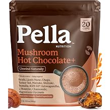 Pella Nutrition Instant Mushroom Hot Chocolate for Sleep - Cocoa, 20 Cups