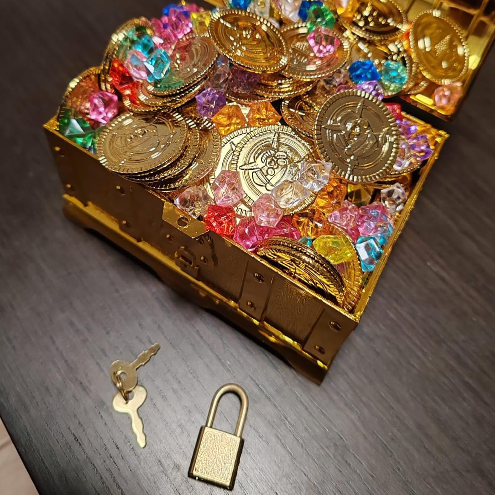 Coffre Au Trésor Pirate Pour Enfants – Petit Coffre Plastique Avec Couvercle, Serrure Et Clé, Idéal Rangement Jouets, Décoration Et Cadeau Anniversaire