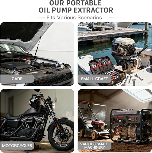 Miniatura 6 de Bomba extractora de aceite - Extractor eléctrico inalámbrico de cambio de aceite, sistema de eliminación de aceite de motor de autosucción