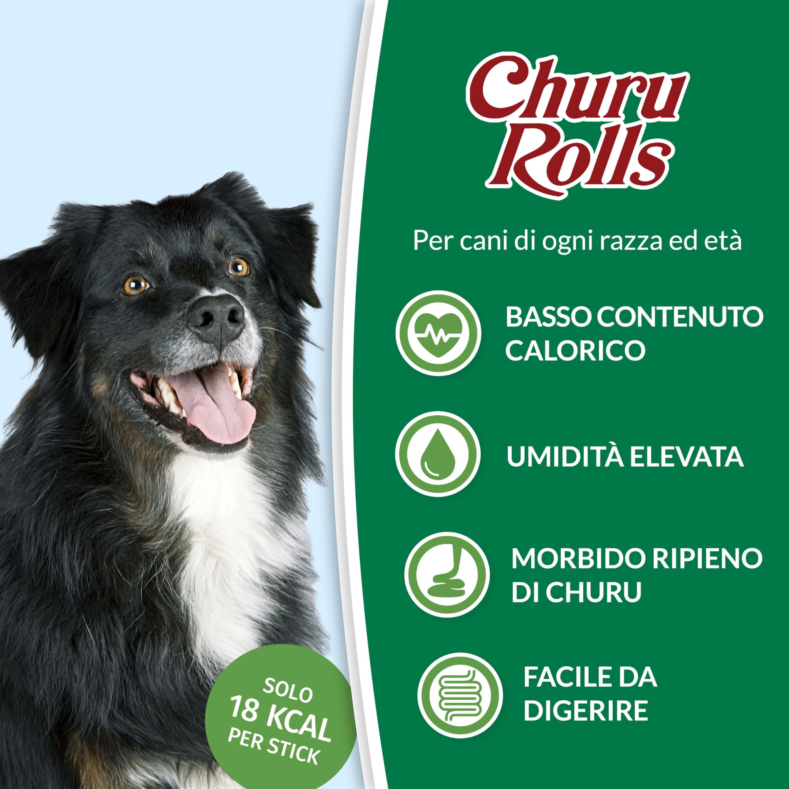 INABA Churu Rolls Snack per Cani, Bastoncini di Pollo con Cuore di Pollo - 8 Pack (64 Stick x 12gr) - Premietti per Cane Morbidi e Deliziosi - Cibo per Cani Senza Conservanti o Coloranti Artificiali