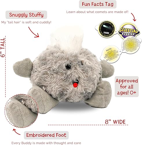 Miniatura 2 de Celestial Buddies Comet Buddy | Peluche suave de 8 pulgadas, características bordadas, etiqueta de datos divertidos para niños - Aprendizaje STEM,