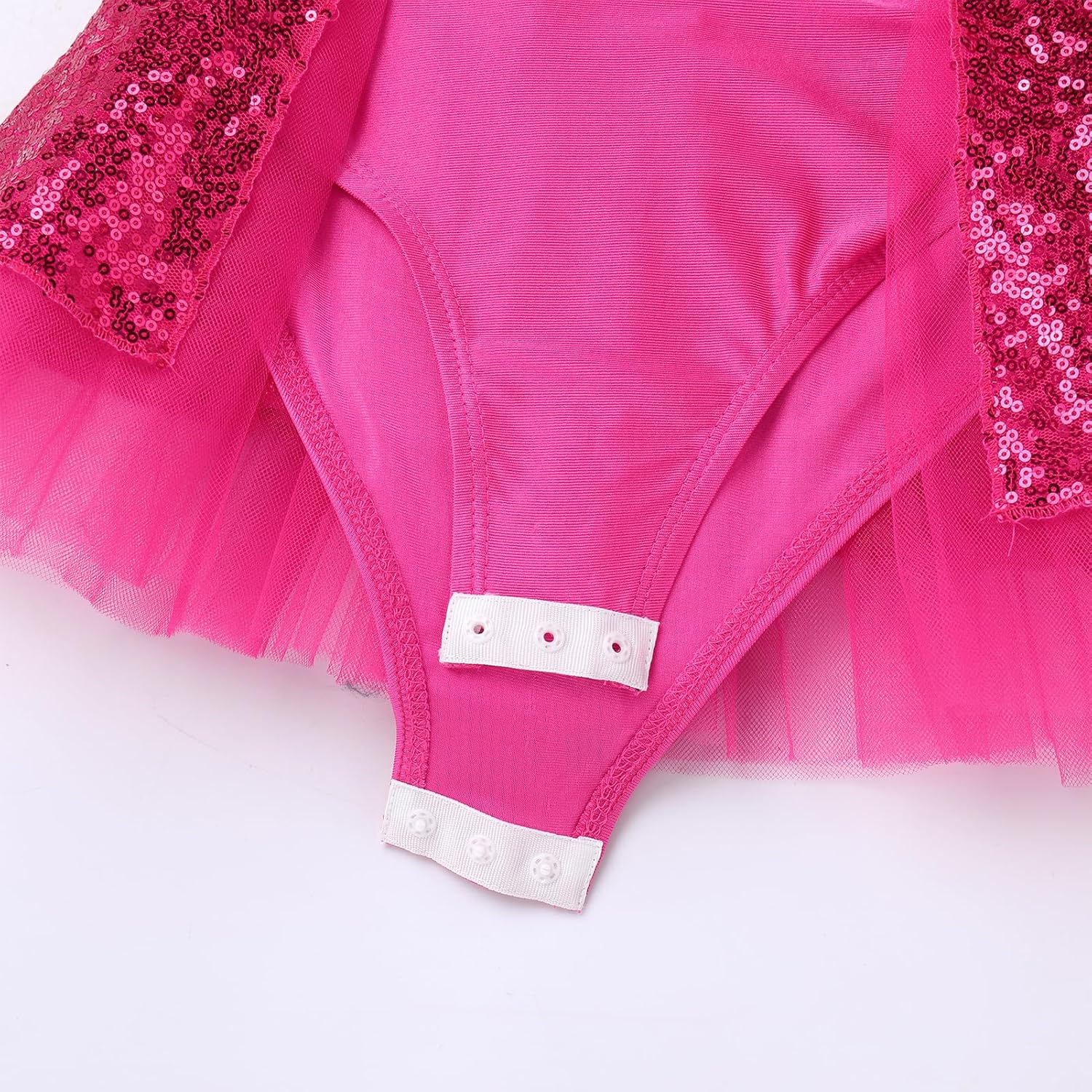 ODASDO Girls Shiny Sequins Ballet Dance Leotard Short Sleeve Feather Tutu Dress Hip Hop Latin Jazz Stage Performance Outfit - Image 6