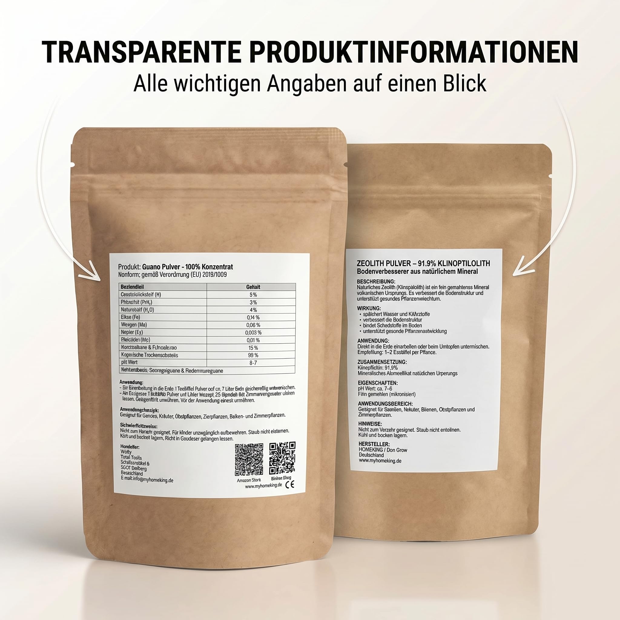 Bodenaktivator für Tomaten & Gemüse – Guano Pulver + Zeolith Pulver als Bodenverbesserer und Nährstoffspeicher für Garten & Hochbeet – 4,5 Kg – HOMEKING