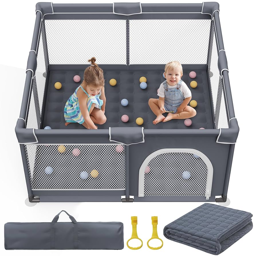 Amazon.com : Jixrolyn Baby Playpen with Mat, Kids Play Yard