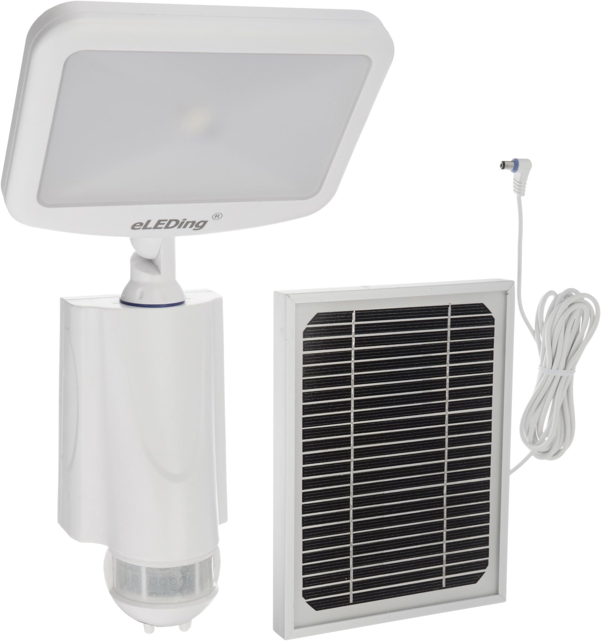 eLEDing Emergency Solar Hybrid Powered Integrated AI-Smart Activated All-Night Illuminating 7W/800LM CREE LED Flood Spot Light w/Table Stand and Charger