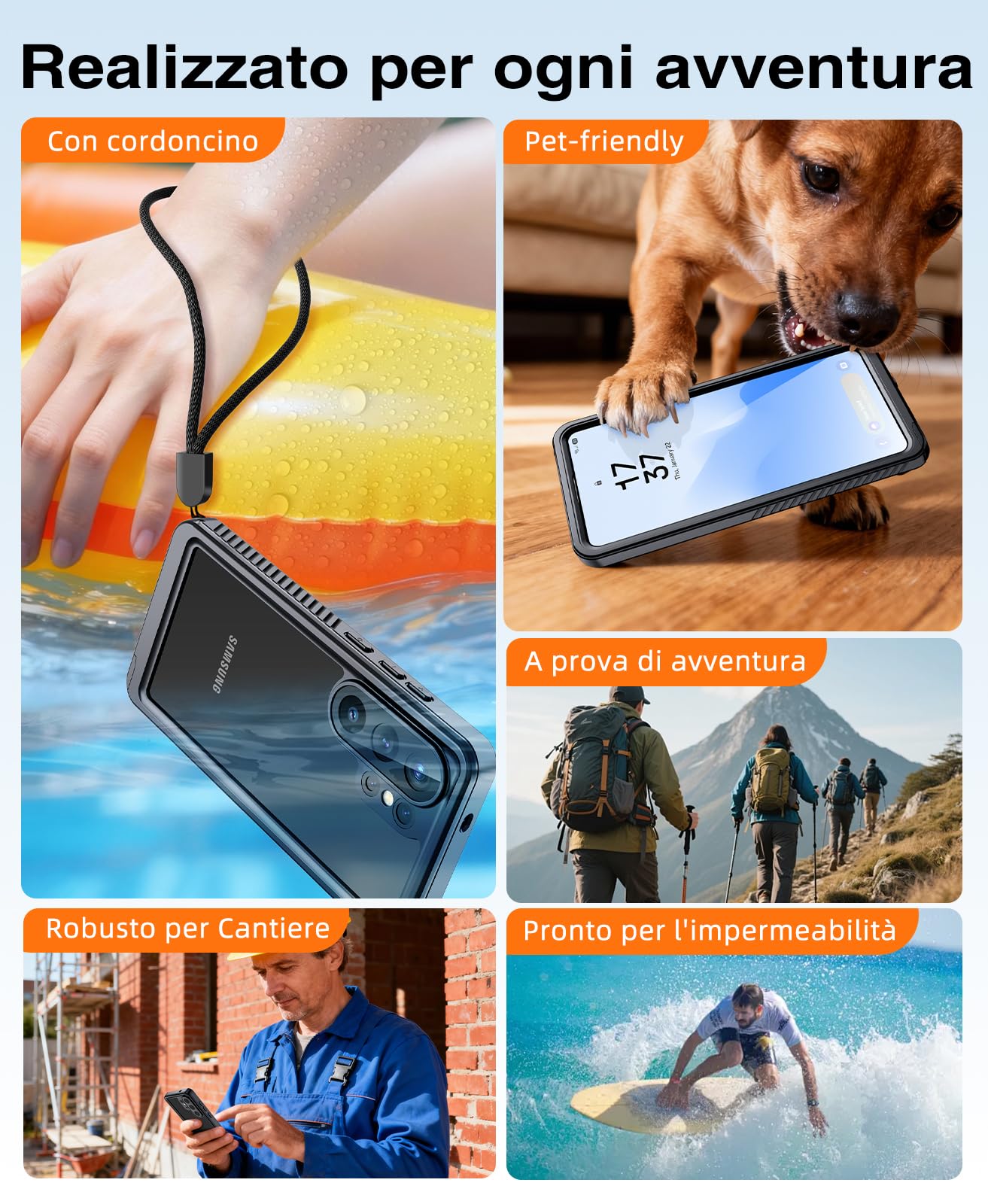 Beeasy Cover per Samsung S26 Ultra Impermeabile IP68, 360 Militare Antiurto Indistruttibile Resistente Doppia Rugged Protezione Custodia, Ermetica Antipolvere Subacquea Waterproof Case, 6,9", Nero