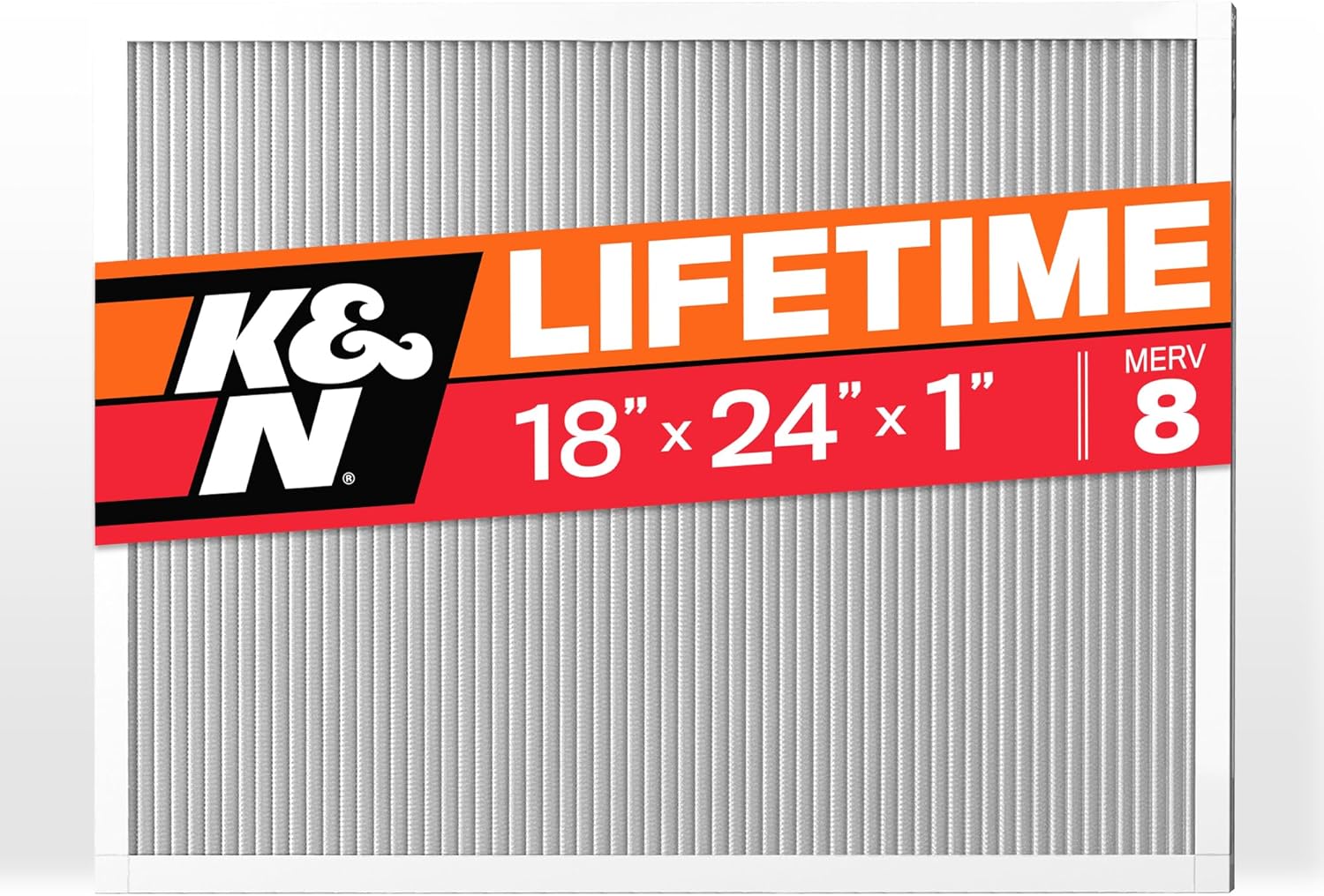 K&N 18X24X1 HVAC Furnace Air Filter, Lasts a Lifetime, Washable, Merv 8, the Last HVAC Filter You Will Ever Buy, Breathe Safely at Home or in the Office, HVC-8-11824