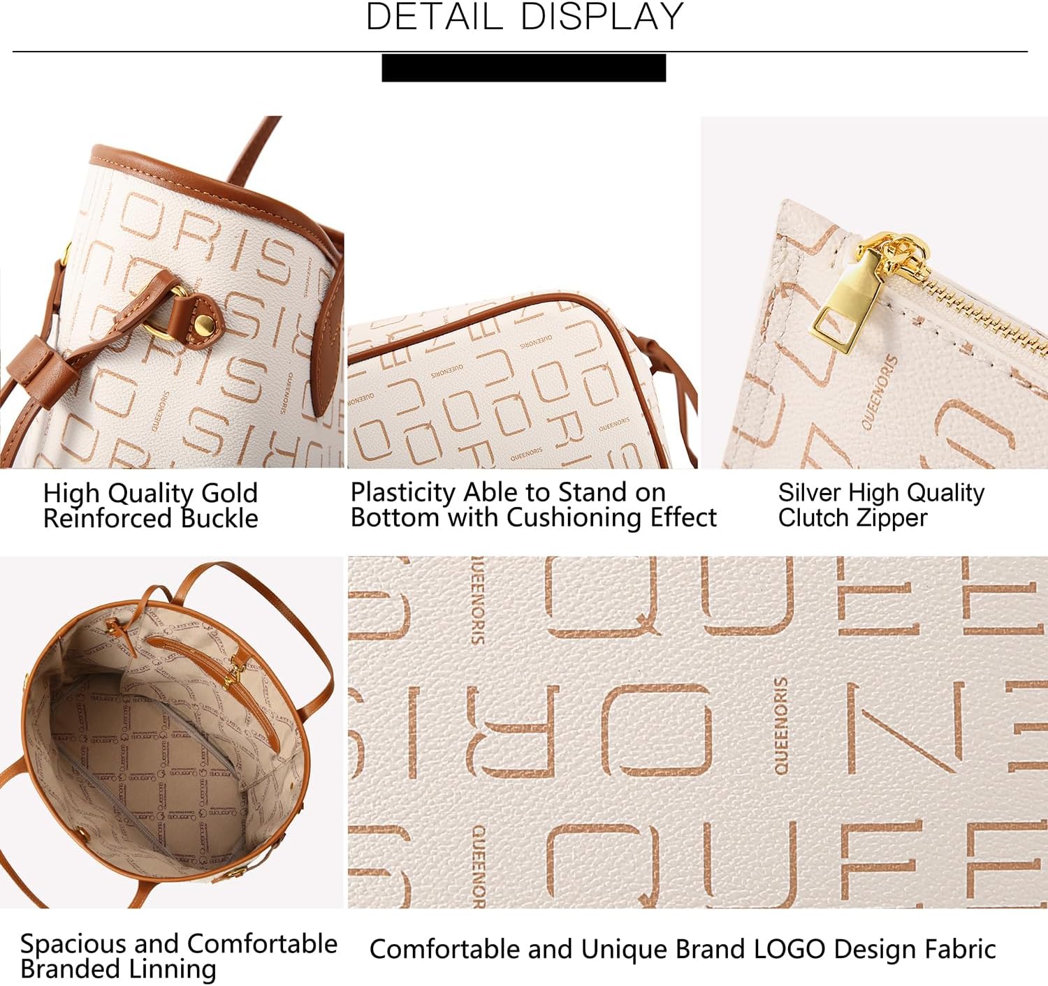 Queenoris Designer Tote Bag for Women, Top Handle Purses Satchel Fashion Satchel Large Capacity Classic Shoulder Bags - Image 5