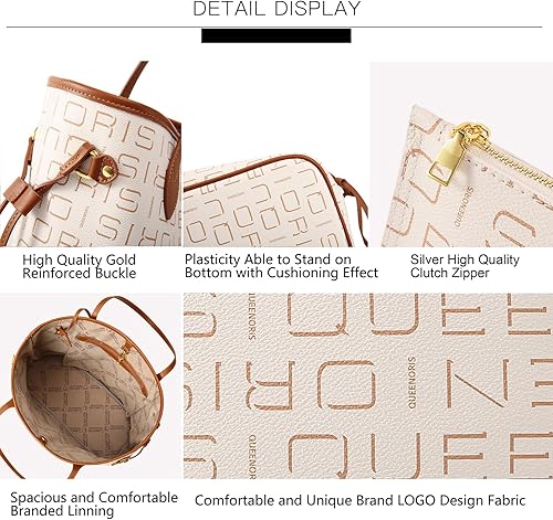 Miniatura 5 de Queenoris Designer Tote Bag for Women, Top Handle Purses Satchel Fashion Satchel Large Capacity Classic Shoulder Bags