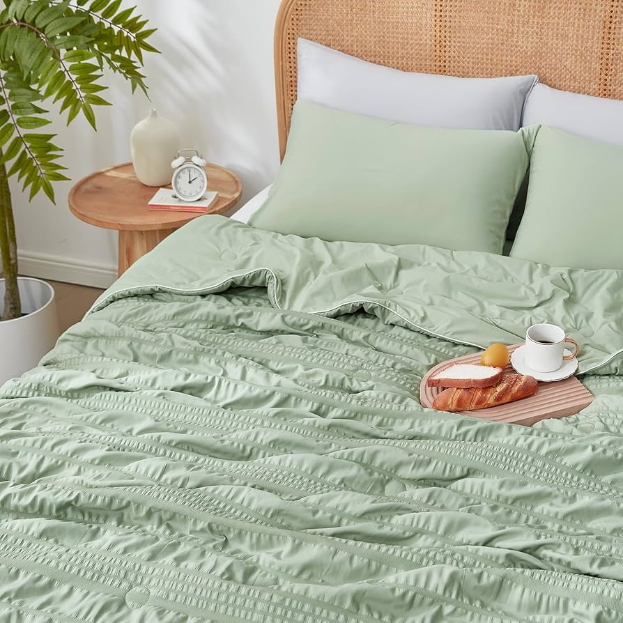 シーツ・カバー Bed Pad Cool/Comforter CoolOrganicCotton Amazon.com: Cozy Bliss Seersucker Cooling Comforter King