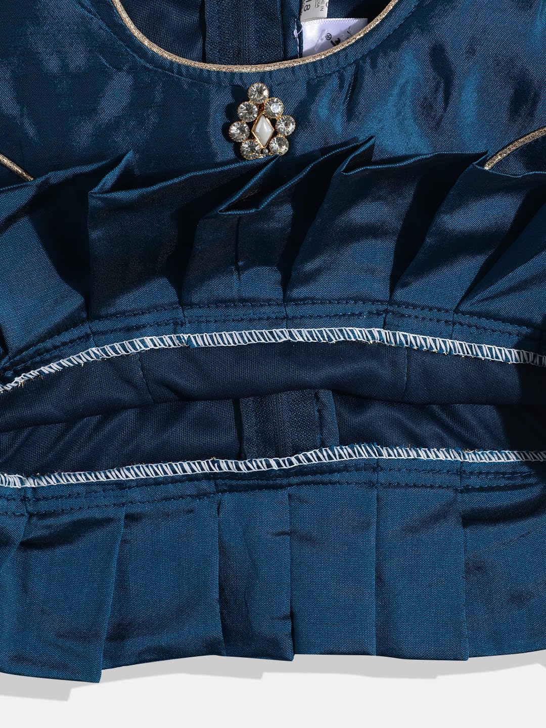 Aarika Lehenga zestaw choli dla dziewcząt, odzież etniczna, niebiesko-różowy, mocny jedwab, niebiesko-zielony