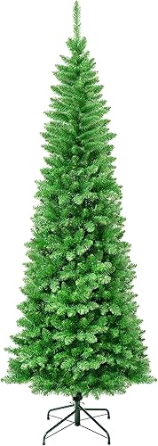 National Tree Company First Traditions Serbal - Árbol de Navidad delgado, 7.5 pies