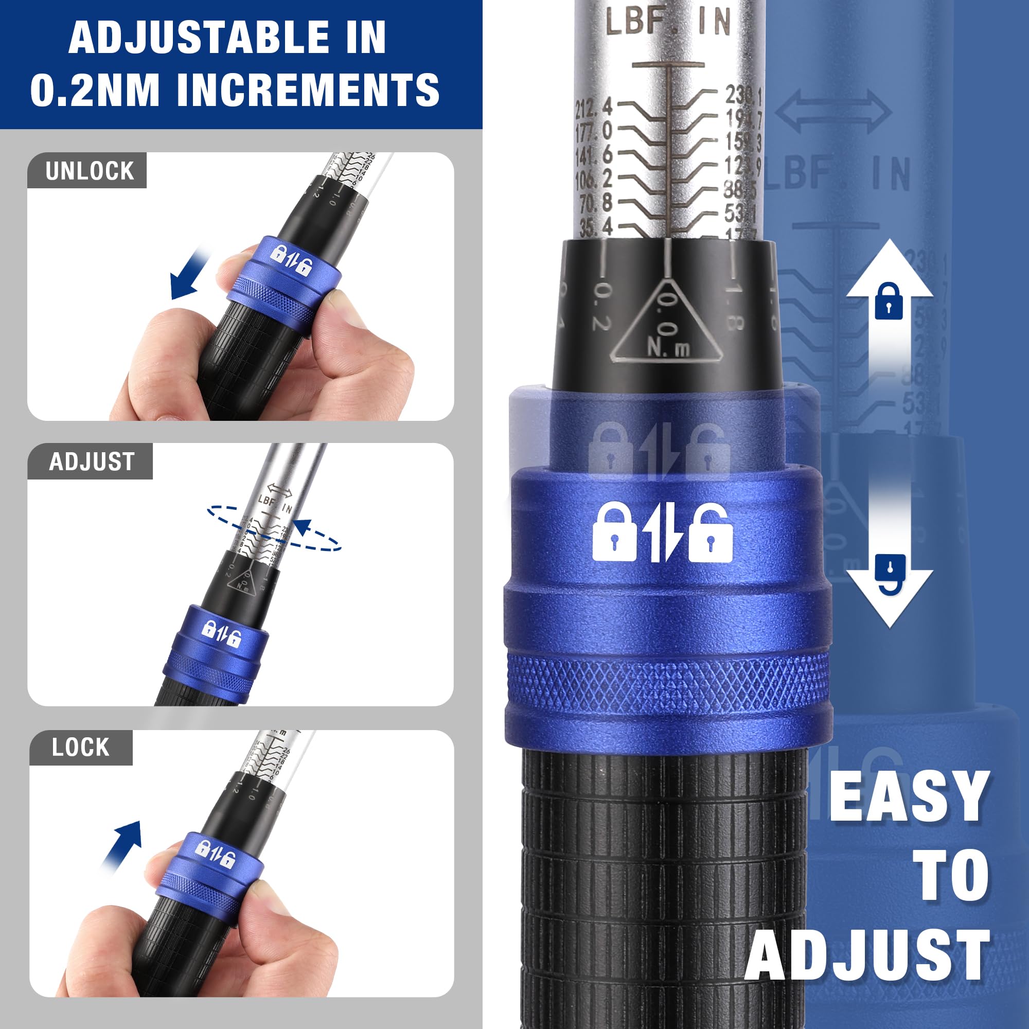 WORKPRO 1/4” Tahrik Tork Anahtarı, 14 Parçalı Bisiklet Tork