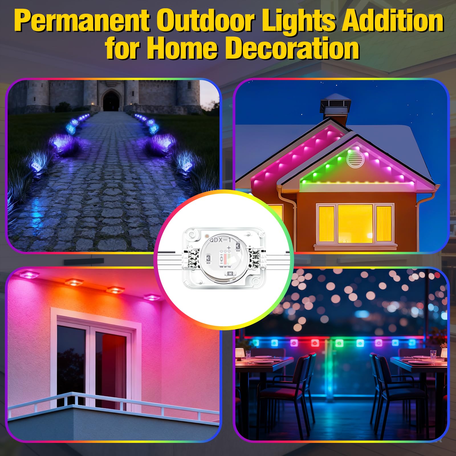 30,5 m permanente Außenleuchten für Haus, St. Patrick's Day Hausdachbeleuchtung, RGB+IC, intelligente Outdoor-Dekoration, 50 Szenenmodi mit App/Fernbedienung, IP67 wasserdichte Dekoration, LED-Lichter