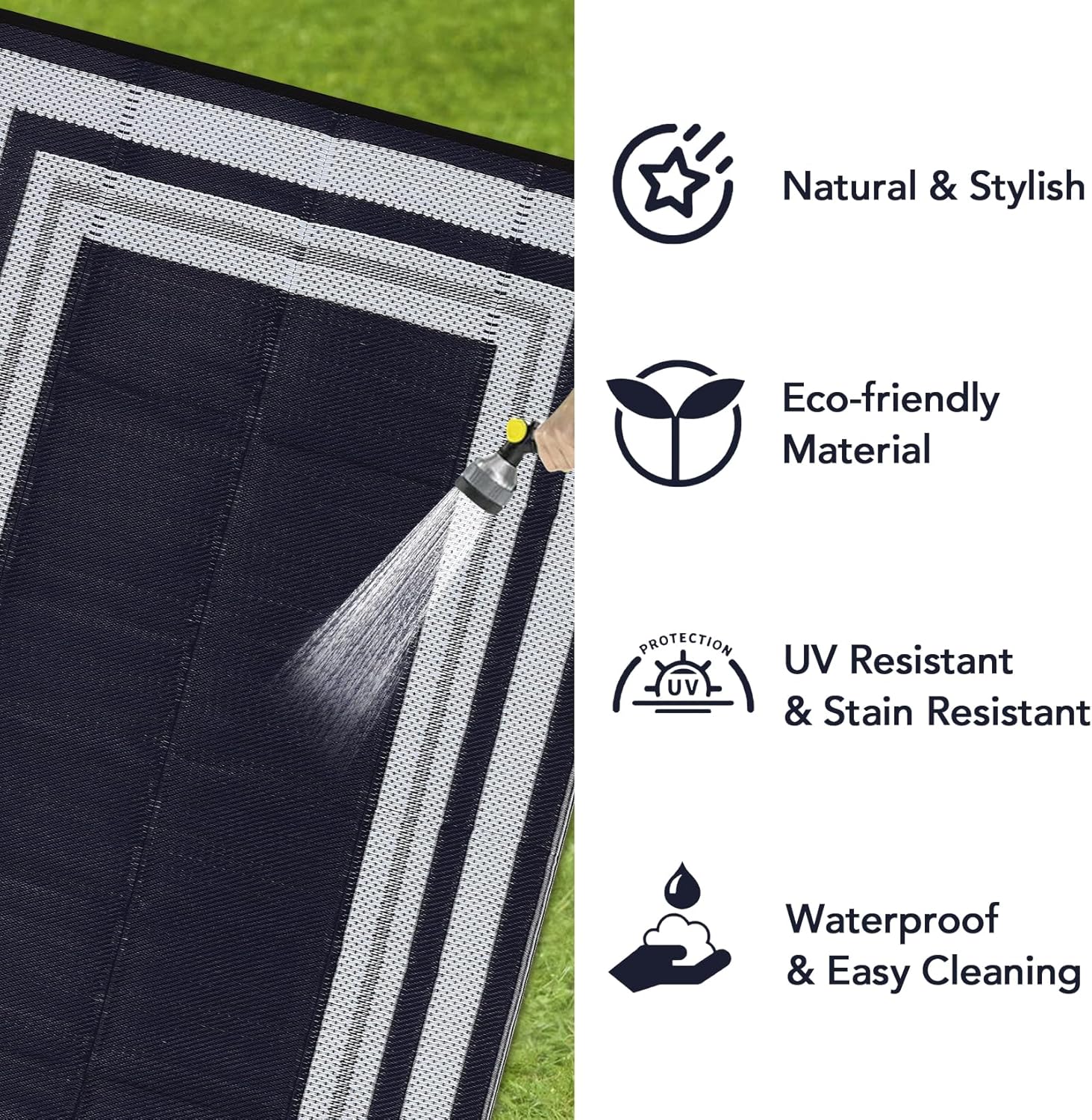 Outdoor Rug Waterproof Mat Plastic Straw Camping Rug for RV Backyard Patio Beach - Picture 25 of 51