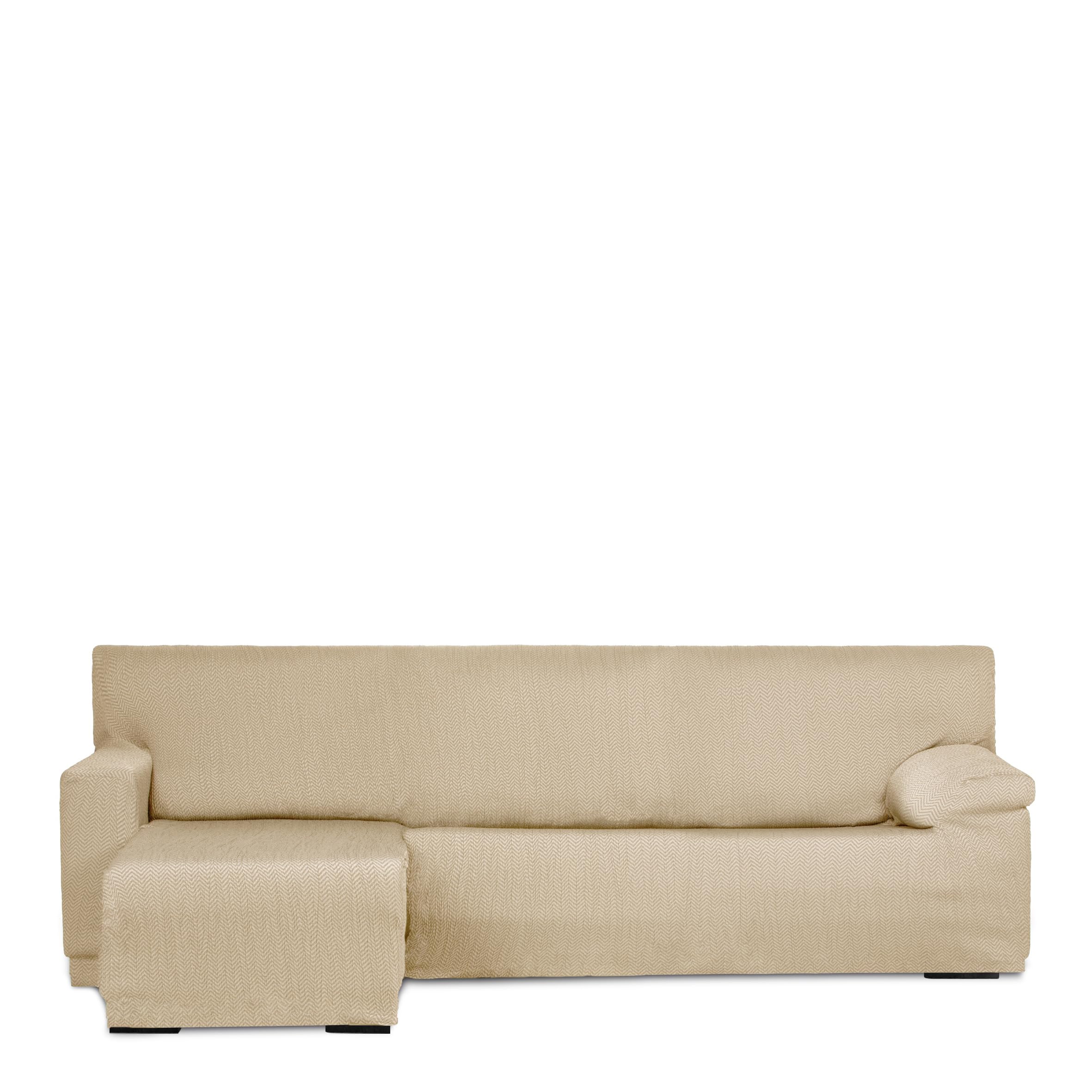 Housse extensible beige Eysa Mini au Design Luz pour canapé en L premium