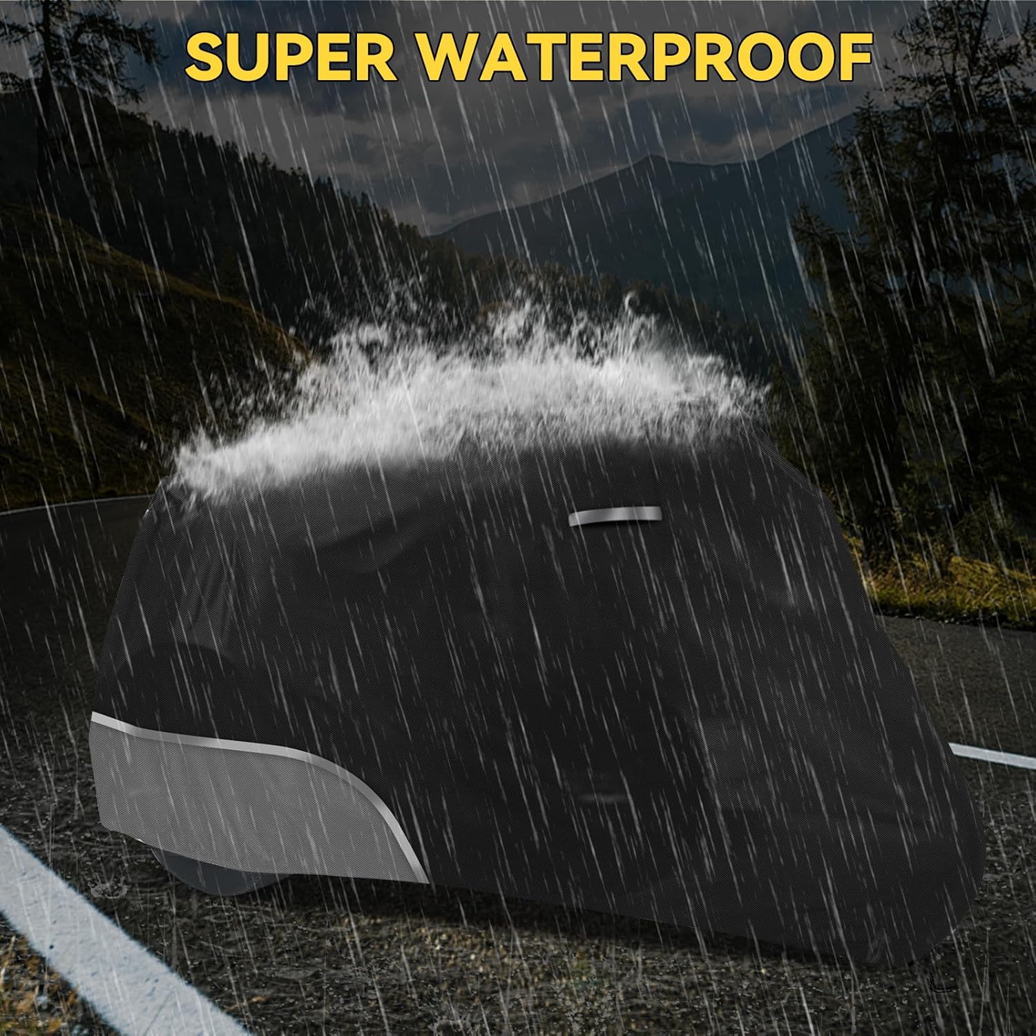 Motorcycle Cover for Sidecar Motorcycles, Compatible with Ural, BMW, Harley, Honda, Royal Enfield, Zero & More, Heavy Duty 420D Oxford Fabric All-Weather Outdoor Indoor Protection