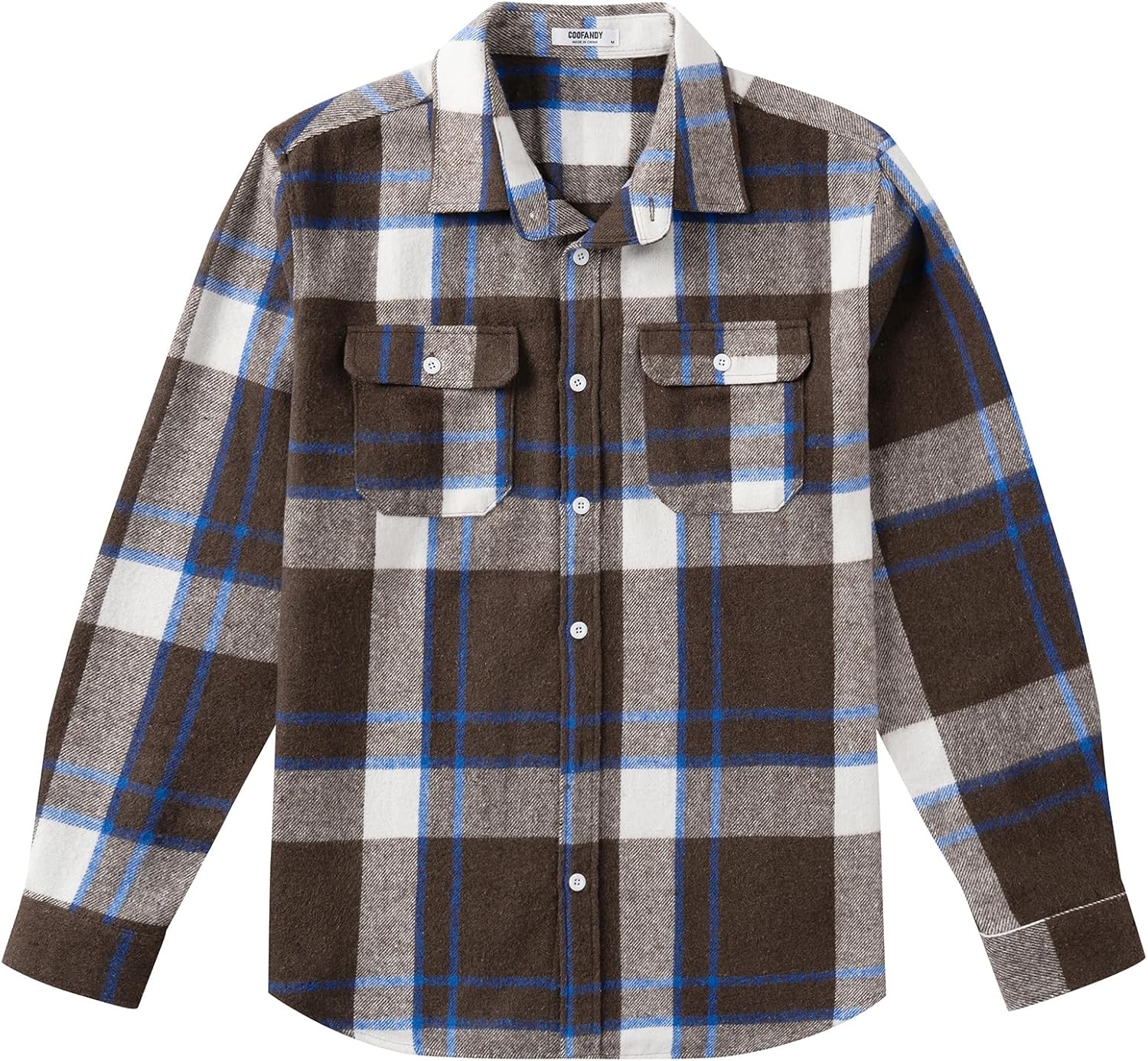 COOFANDY Mens Flannel Shirts Long Sleeve Plaid Shirt Jacket Button Down Shirt with Pockets - Image 5