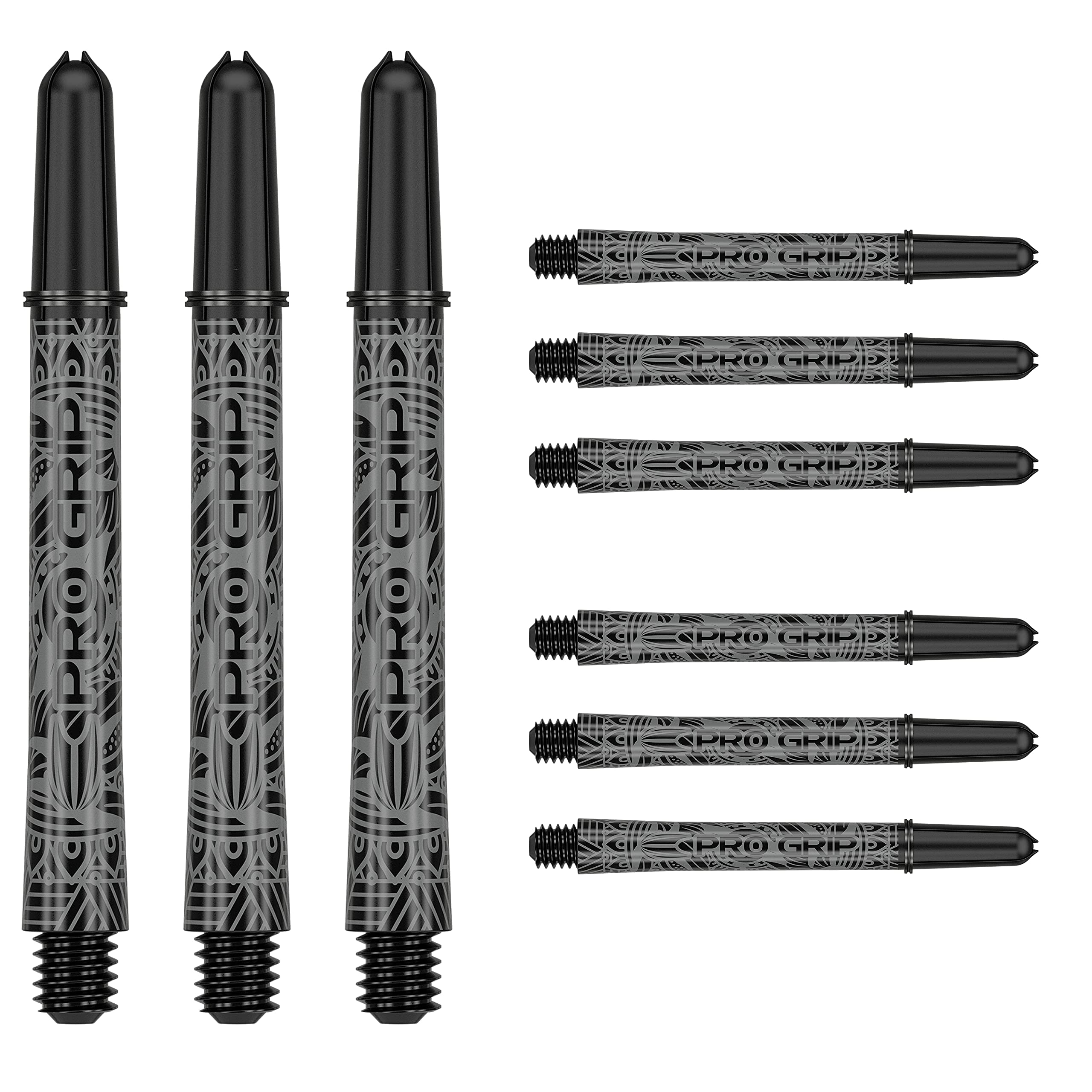 TARGET Darts 3 x Ink Design Medium Black Pro Grip Dart Shafts - 9 in Total | Professional Dart Accessories, Dart Stems