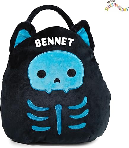 Bolsa de dulces personalizada de Stump the Skeleton Cat Halloween Squishmallow Trick or Treat  Nombre personalizado en la cesta de dulces de felpa