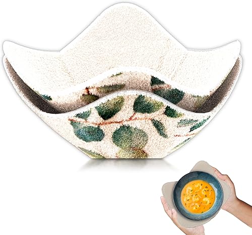 Miniatura 7 de Juego de 2 almohadillas calientes de tela para microondas color negro y rojo apto para microondas soporte multiusos resistente al calor soporte para