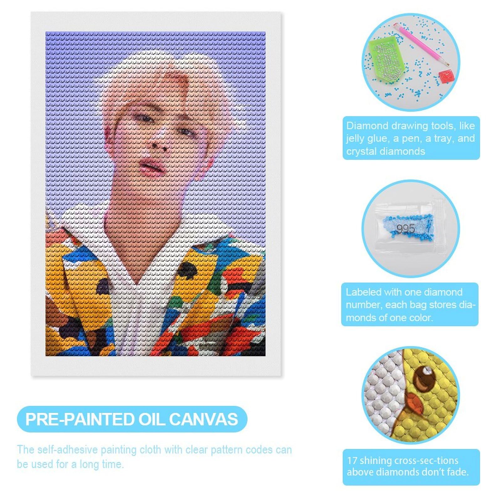 Amazon.co.jp: BTS Jin ダイヤモンドアート 丸いビーズ 操作簡単 応援