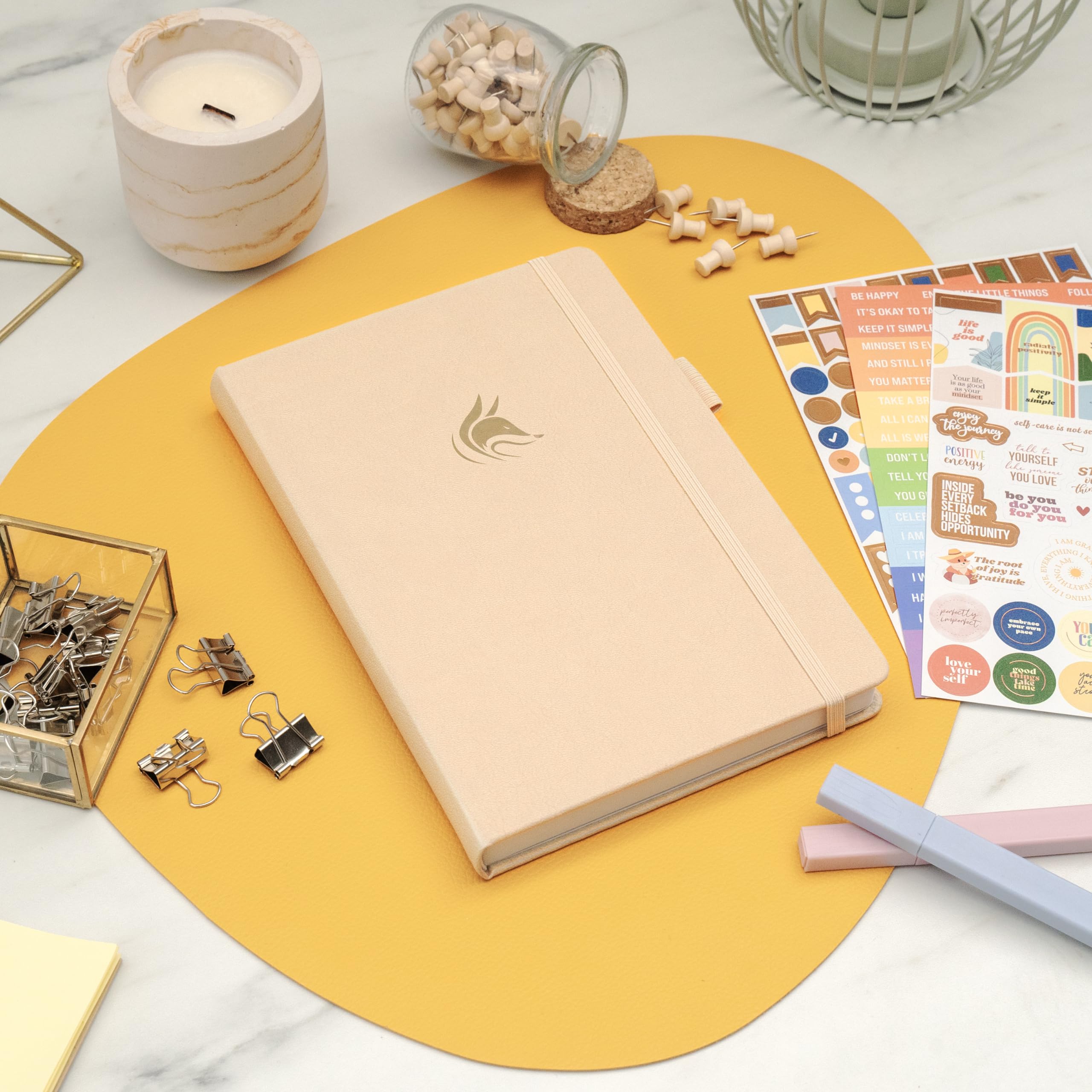 5 Minute Journal Clever Fox Diario De Positividad, Gratitud Diaria Y Afirmación Con Indicaciones, Cuaderno Motivacional De Salud Mental Con Rastreador De Hábitos (rosa Claro Diario De Habitos Saludables