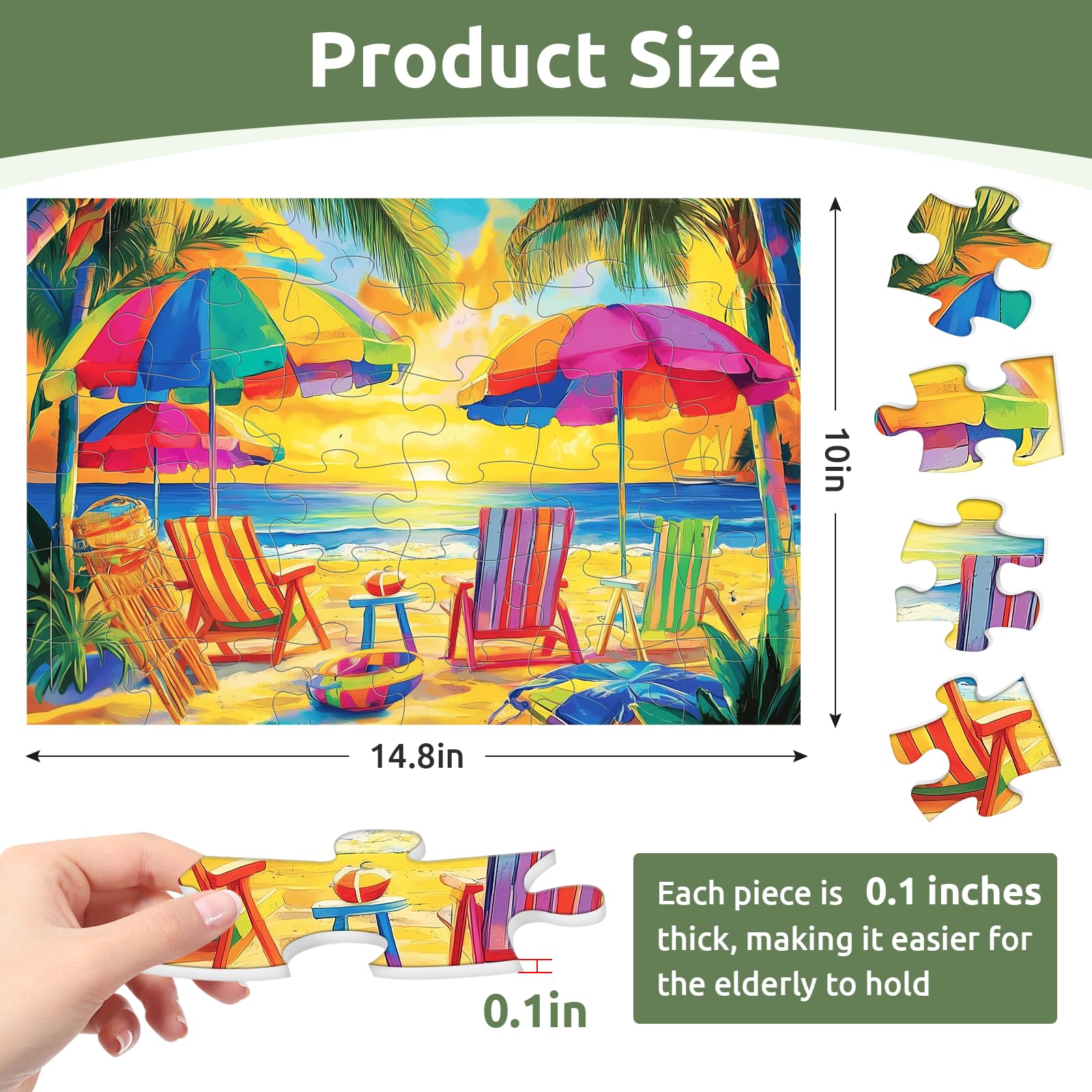 Assistex Dementia Jigsaw 24 Large Puzzle For Seniors - Alzheimer's Activity For Adults With Conversation Prompts - Best Memory Game For Patiens In Nursing Home - Build In Box Activities For Elderly