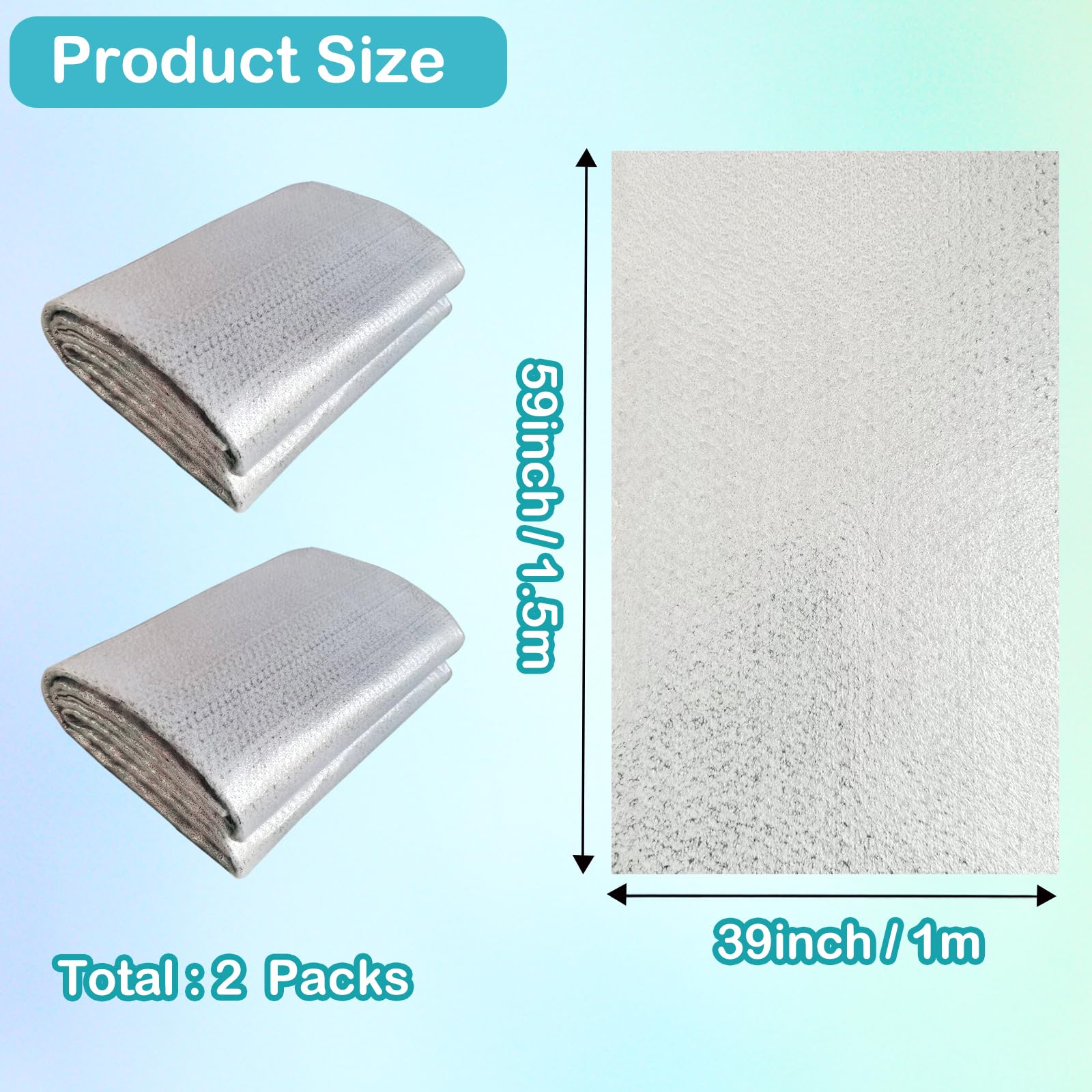 Yamamine 2Pcs Heat Resistant Batting 39in x 59inch Insulated Lining Batting Thermal Batting Heat Reflective Fleece for Pot Holders,Oven Mitts,Coasters,Bowl Cozies