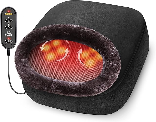 Snailax 2-in-1 Shiatsu Foot and Back Massager with Heat - Kneading Feet Massager Machine with Heating Pad, Back Massage Cushion or Foot Warmer,Massagers for Back,Leg,Foot