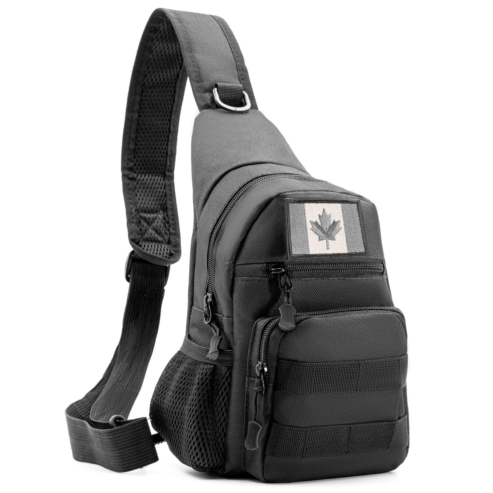 Tactical Sling Bag with Flag Patch - Military Backpack for Hiking