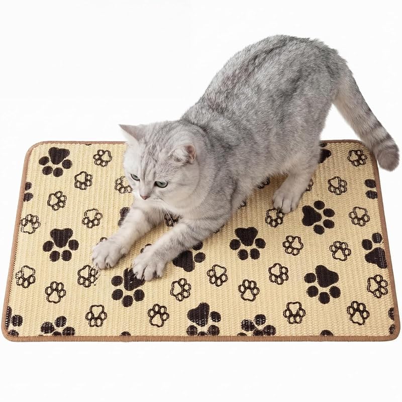 Tapete Arranhador para Gatos de Sisal Natural SilTriangle com Fita Autoadesiva, Pacote com 2, 40 x 60 cm
