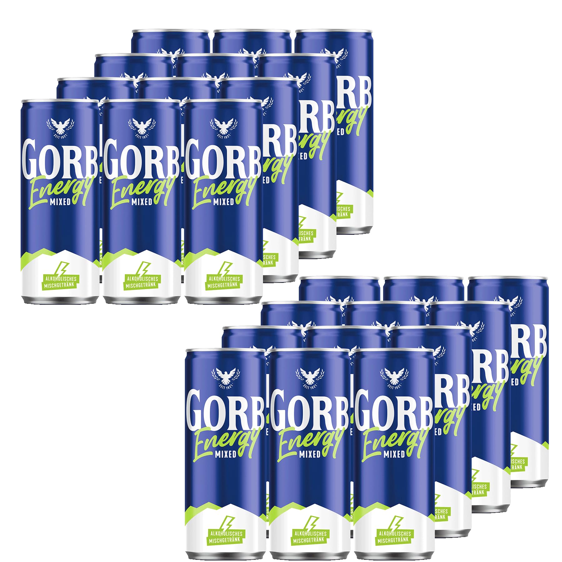 Gorbatschow Energy (2 x 12 x 0,33 l) 10% vol. - Deutschlands meist gekaufter Wodka trifft auf einen erfrischenden Energy Drink, Wodka Energy, fertig gemixt in der Dose, trinkfertig