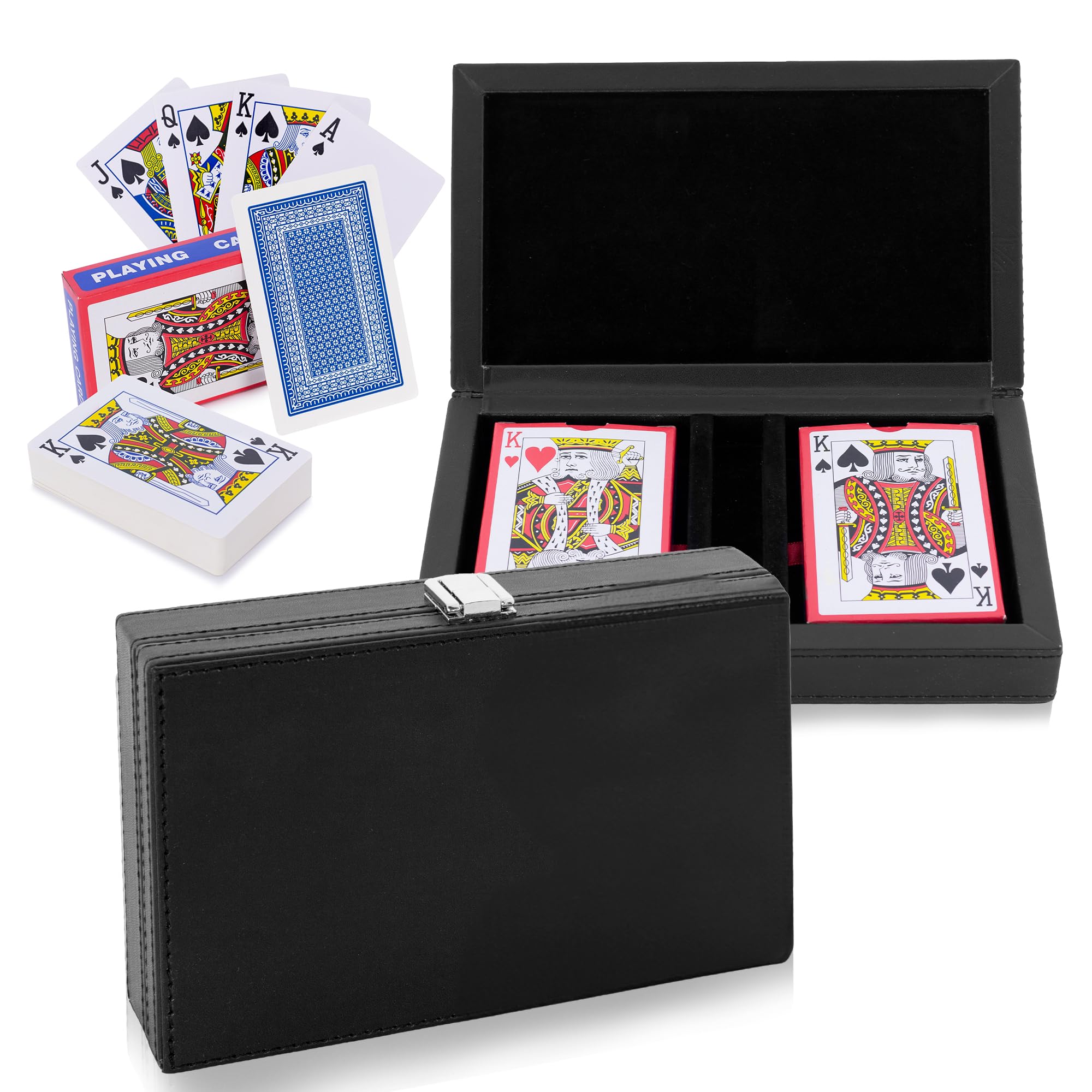 Trendcool Cartas Poker Profesional. Baraja Poker Juego de Mesa con Caja Polipiel. Baraja Poker Blancas (DOB White/Blanco)
