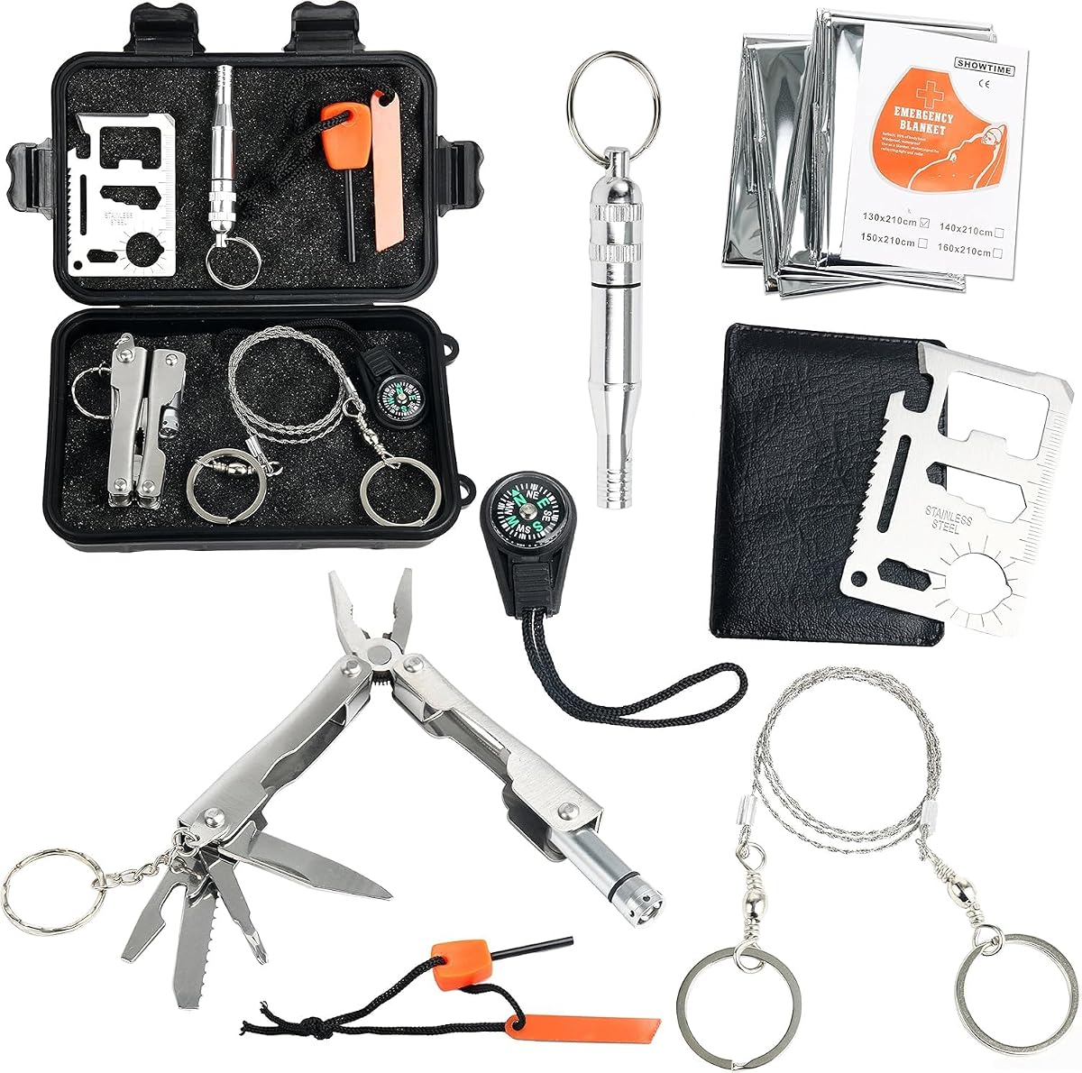 Survival Kit, Outdoor Emergency Gear Survival Kit for Camping Hiking Travelling Hunting or Adventures