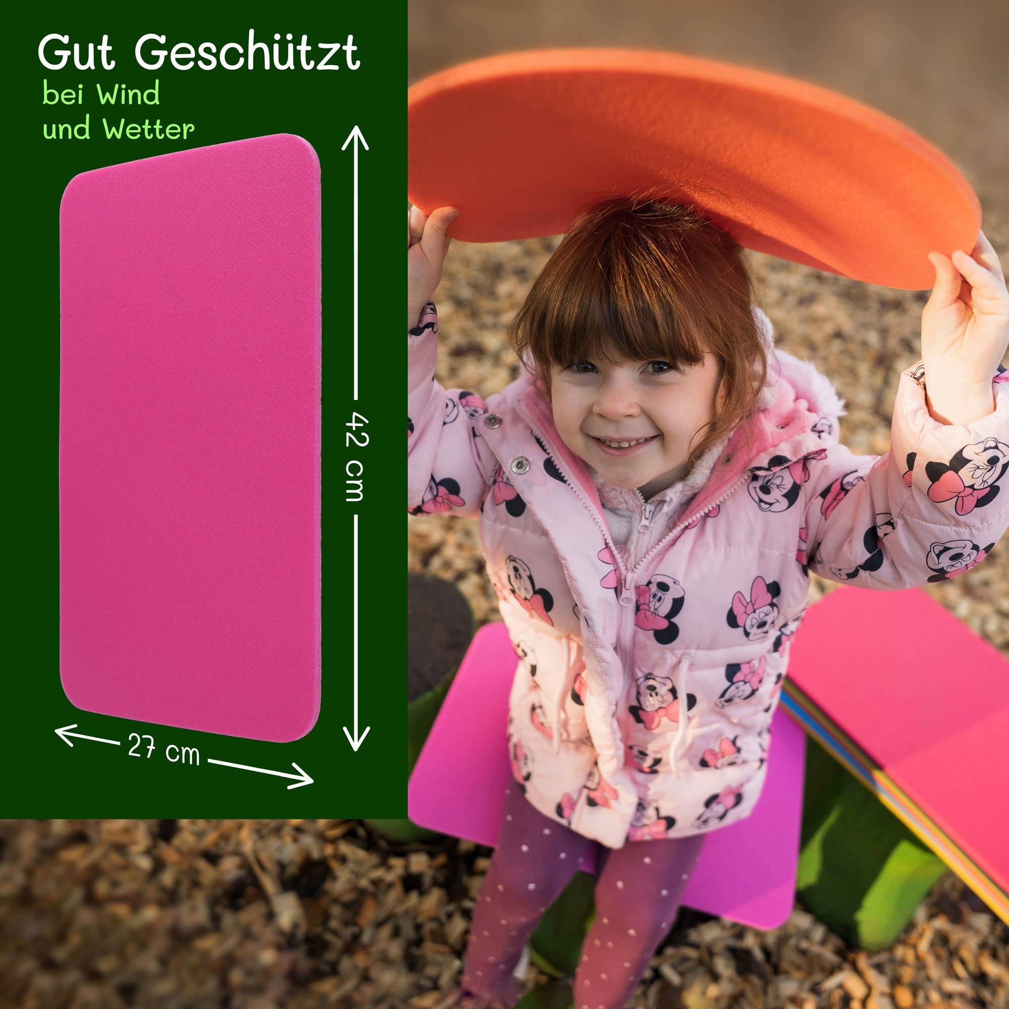 Yate Set 24 große wärmende Schaumstoff Sitzkissen OHNE Griff Kinder Sitzunterlage WASSERDICHT 42x27cm in Regenbogenfarben für Kindertagesstätte Schule Vereine