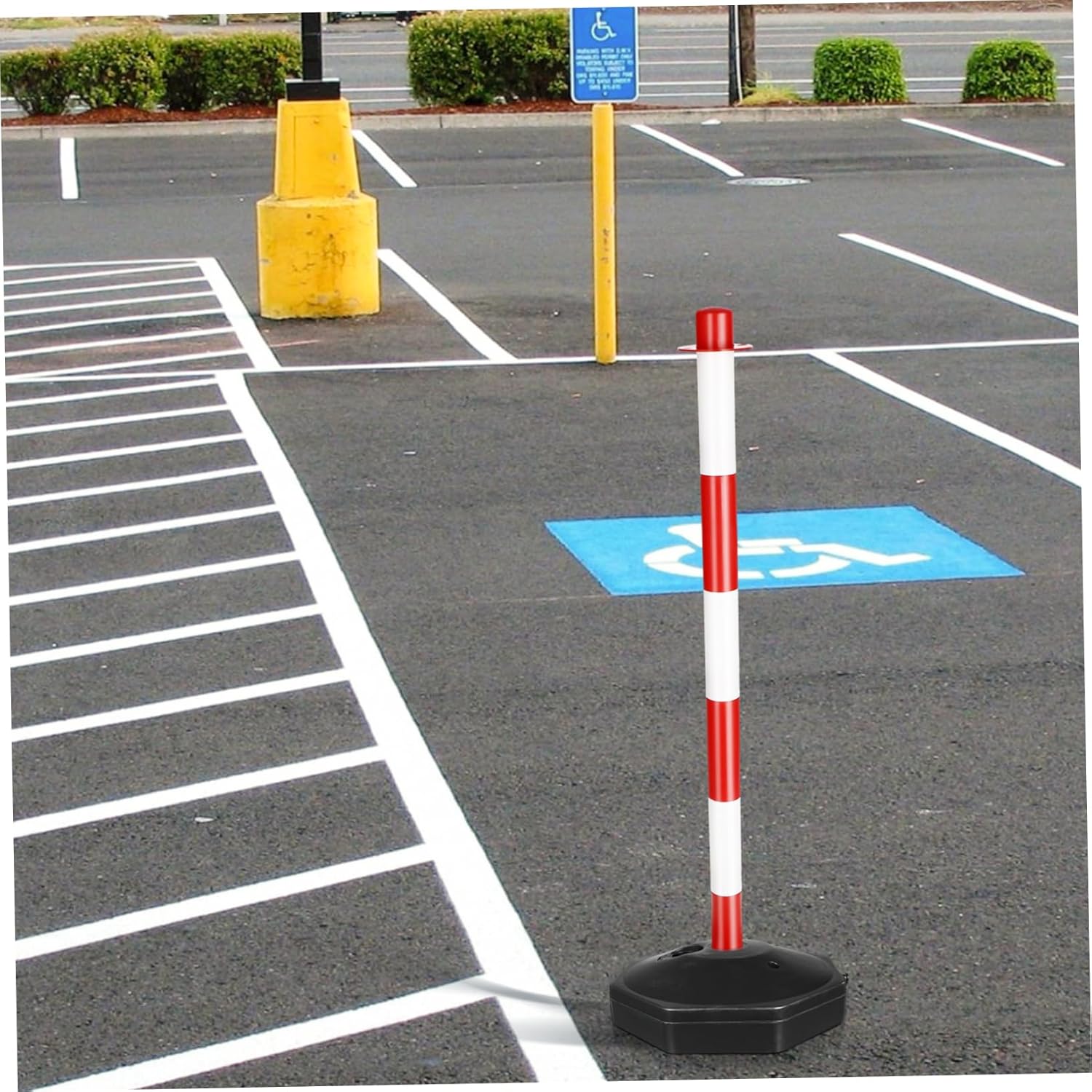 1pack Collision Elastic Column Water-fillable Warning Pile Movable Safety Cone for Traffic Control Road Maintenance and Hazardous Areas Red White