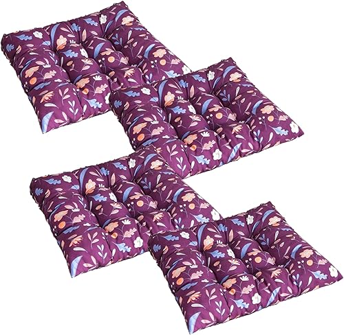 JREDDI Chair Cushions for Dining Chairs Set of 4 Flower - Kitchen Chair Cushions Set of 4, Cojines para Sillas De Comedor, Dining Room Chair