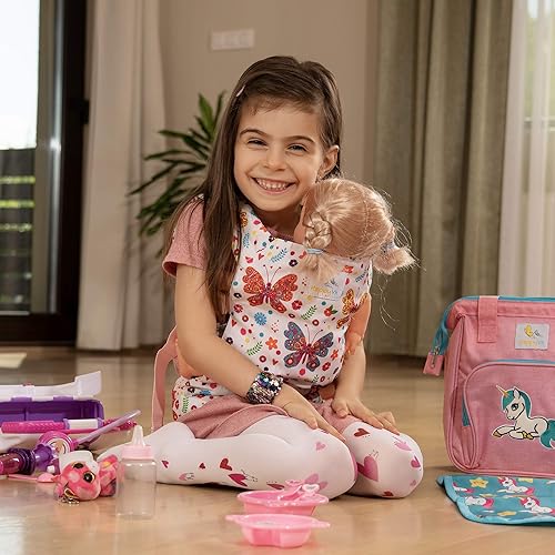 Miniatura 2 de Portabebés para muñecas de juguete, portador delantero y trasero para niñas pequeñas, accesorios de muñeca mariposa