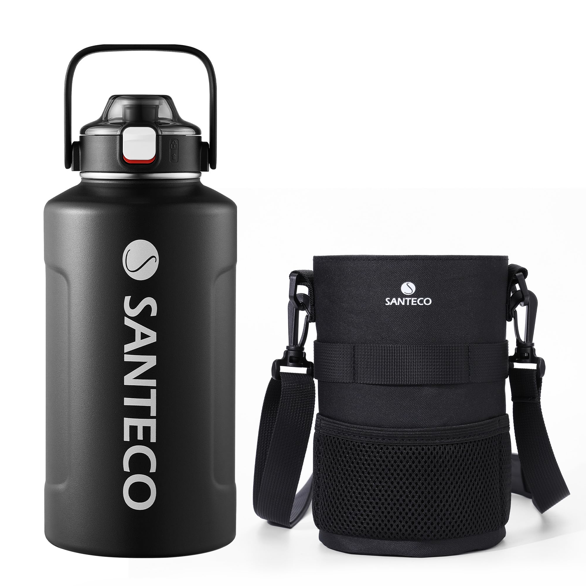 SANTECO 真空断熱 水筒 大容量 保冷 保温 1900ML ステンレスボト…